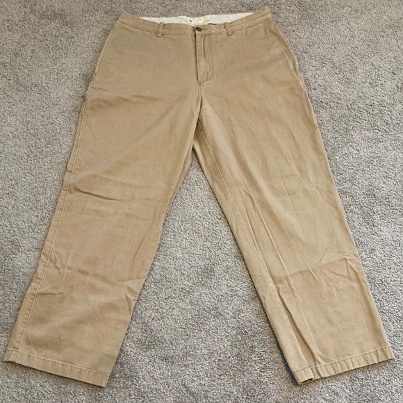 JCrew Factory 34x30 Relaxed Fit Tan Khaki Pants, Straight Leg - Picture 2 of 5